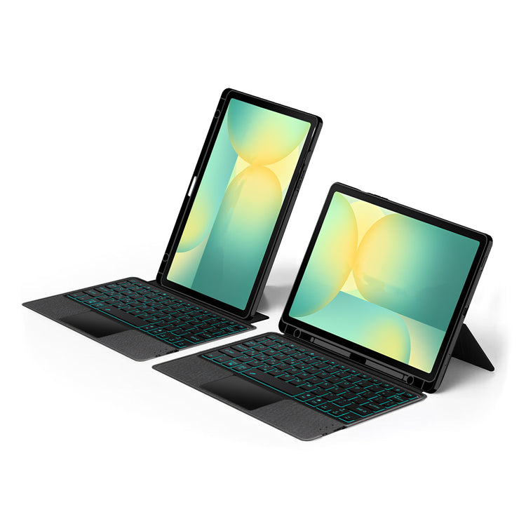 Samsung Galaxy Tab S9FE Keyboard Case with Touchpad, LED Backlight, Stand, and Detachable Design